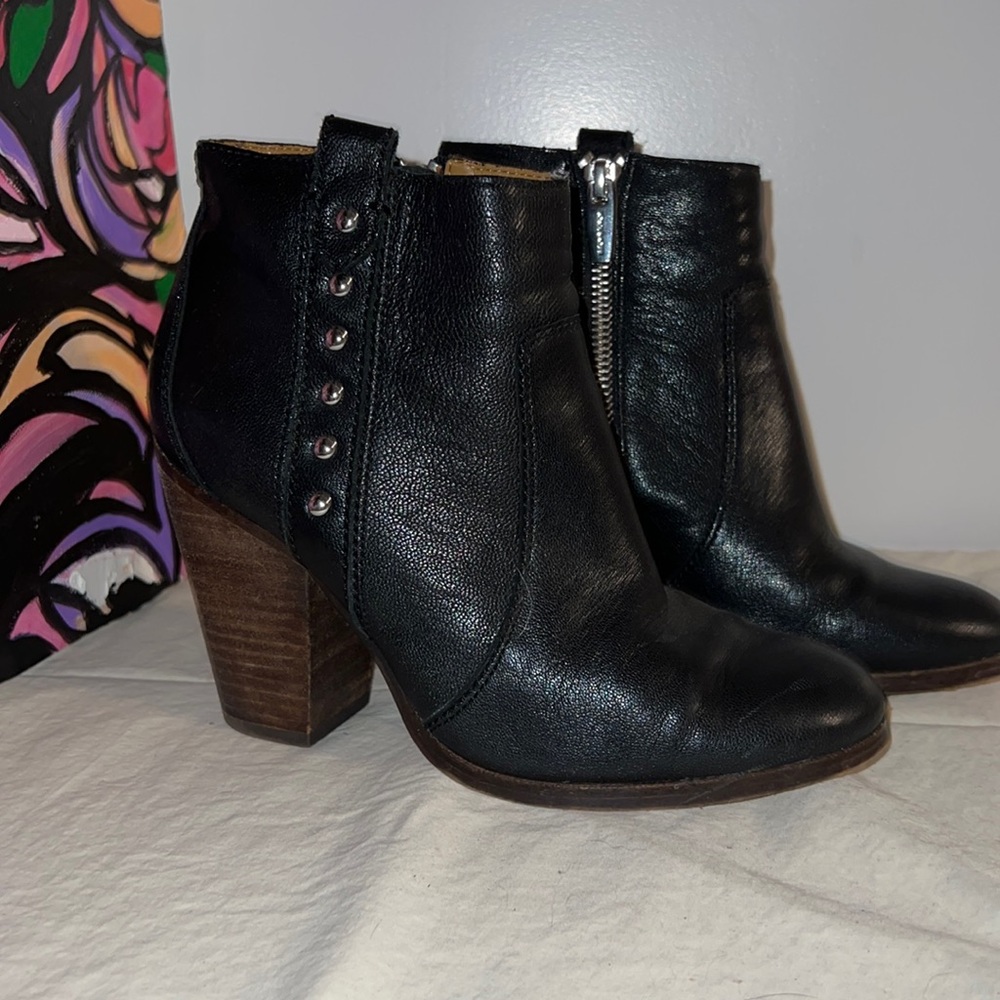 Coach haven stacked heel studded ankle boot 6